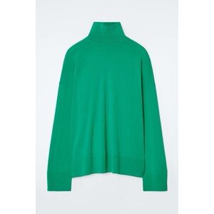 COS Green Merino Wool Turtleneck Jumper Sweater